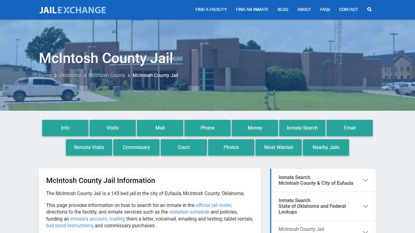 McIntosh County Jail, OK Inmate Search, Information
